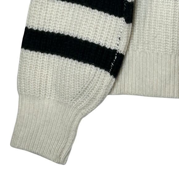 Everlane The Felted Merino Half-Zip Sweater Black/Bone Women XXS NWT Chunky Rib - Picture 11 of 13